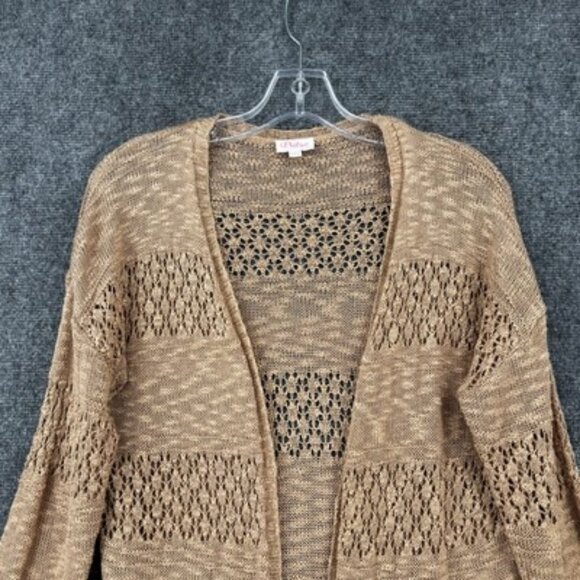 Pulse Tan Open Knit Cardigan Sweater Women’s XS/S Casual Preppy Boho - Picture 2 of 10